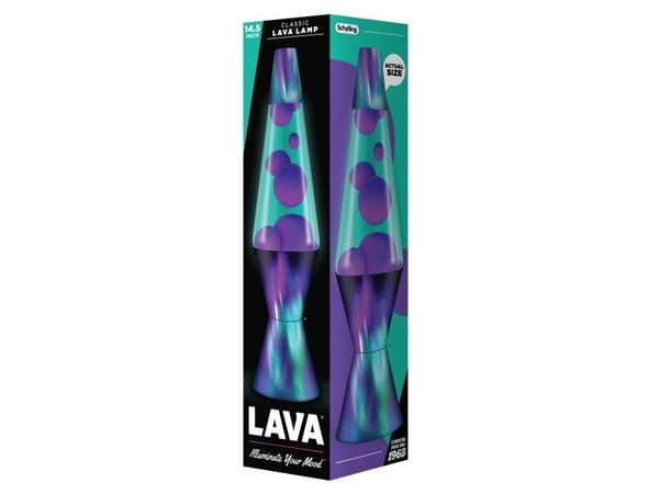 Usortert Lava® lampe fiolett/blågrønn, Nordlys base 37 cm
