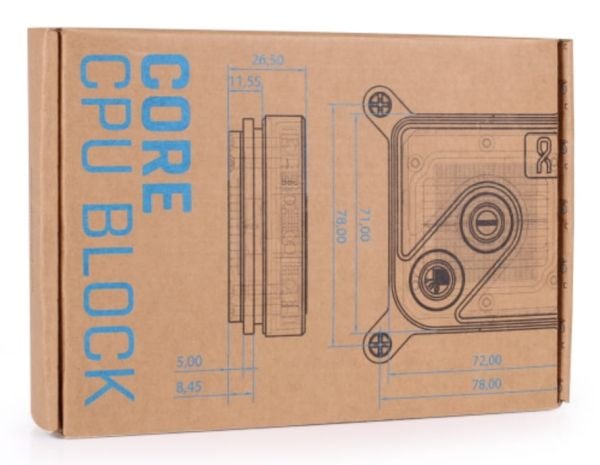 Alphacool Core 1 LT Aurora, Vesiblokki, Akryyli, Kupari, Nikkeli, musta, Läpinäkyvä, LGA 1700, Kanta AM4, Pistoke AM5, 1/4", 60 °C
