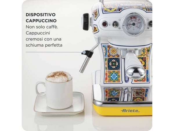 Ariete 1389/1P, Espressomaskin, 0,9 l, Malt kaffe, Kaffe pute, 850 W, Blå, Gult