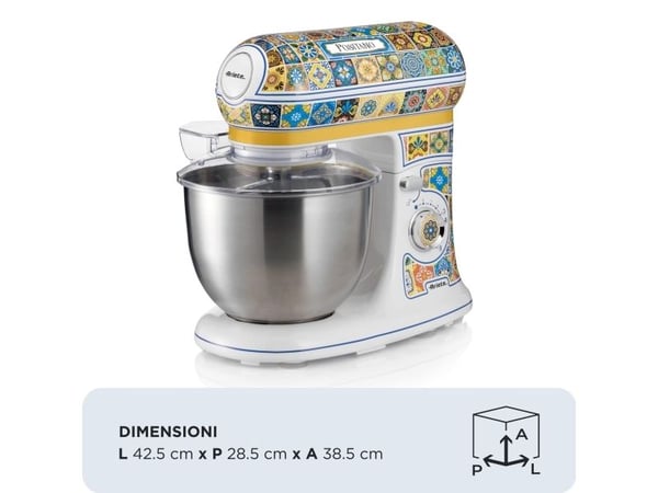 Ariete 1588/0P, Stavmikser, Blå, Gul, Elting, Miksing, 5,5 L, Vending, Rustfritt stål
