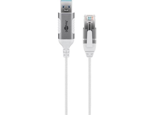 Goobay 74383, USB 3.0 type A, RJ45, 10 m, Valkoinen