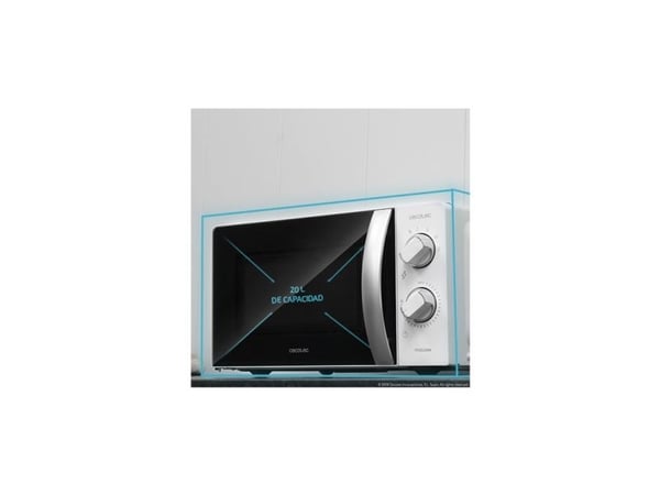 Cecotec ProClean 2010, Benkeplate, Solo mikrobølge ovn, 20 l, 700 W, Rotasjon, Hvit