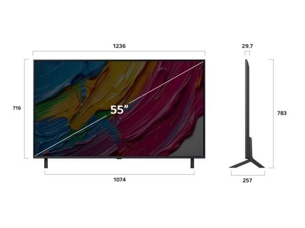 LG 55QNED80A3A - 55" Diagonalklasse QNED80 Series LED-bakgrunnsbelyst LCD TV - QNED AI - Smart TV - webOS - 4K UHD (2160p) 3840 x 2160 - HDR - Edge...