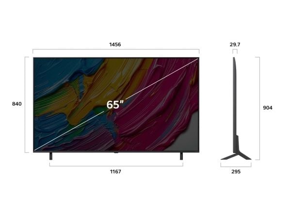 LG 65QNED80A3A - 65" Diagonalklasse QNED80 Series LED-bakgrunnsbelyst LCD TV - QNED AI - Smart TV - webOS - 4K UHD (2160p) 3840 x 2160 - HDR - Edge...