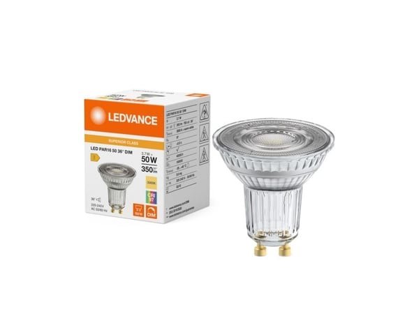 LEDVANCE 4099854456237, 3,7 W, 50 W, GU10, 350 lm, 40000 timer, Varm hvit