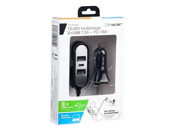 Tracer TRAADA46351, Automatisk, sigarlighter, 1,5 m, Svart