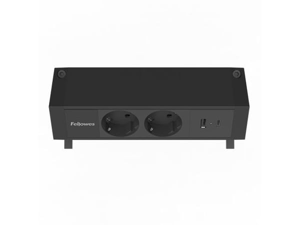 Fellowes 100137182, 2 m, Sisätila, Tyyppi F, musta, 2 AC-pistorasia(a), 230 V