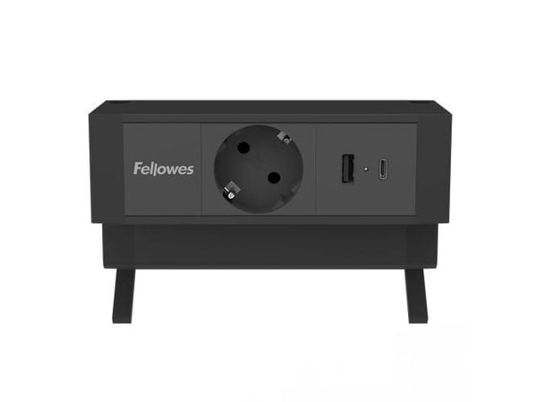 Fellowes 100137172, 2 m, Sisätila, Tyyppi F, musta, 1 AC-pistorasia(a), 230 V
