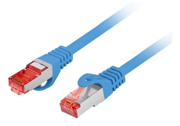 Lanberg S/FTP cat.6 patchkabel 0,25m LSZH CU fluke godkänd blå