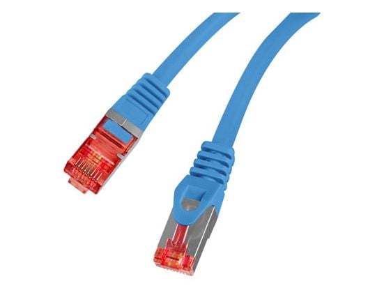 Lanberg S/FTP cat.6 patchkabel 0,25m LSZH CU fluke godkänd blå