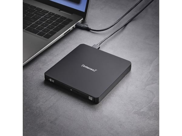 Intenso EOD 400D Slim - Platestasjon - DVD±RW (±R DL) / DVD-RAM - 8x/5x - USB 3.2 Gen 1 - ekstern - svart