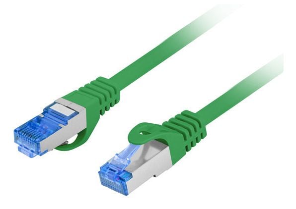 Lanberg - Koblingskabel - RJ-45 (hann) til RJ-45 (hann) - 6 mm - S/FTP - CAT 6a - halogenfri, formstøpt, uten hindringer, flertrådet - grønn, RAL 6024