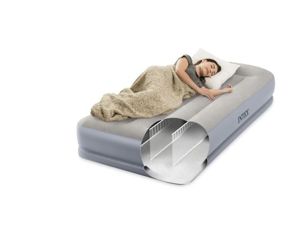 Intex DuraBeam Pillow Rest Mid-Rise, Enkel madrass, Rektangel, Inne & Ute, Innebygd luftpumpe