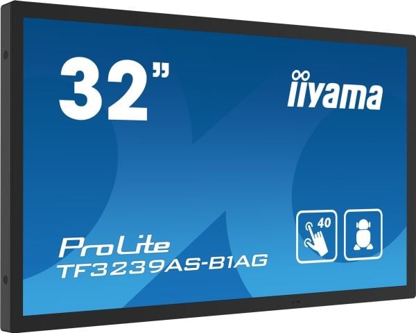 iiyama ProLite TF3239AS-B1AG - 32" Diagonalklasse (31.5" synlig) LED-bakgrunnsbelyst LCD-skjerm - intelligent skilting - med innbygd mediespiller o...