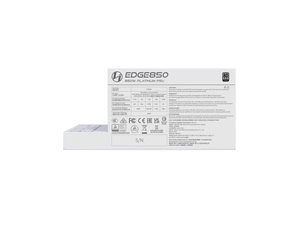 Lian Li EG0850, 850 W, 100 - 240 V, 100 W, 744 W, 100 W, 91,89 %