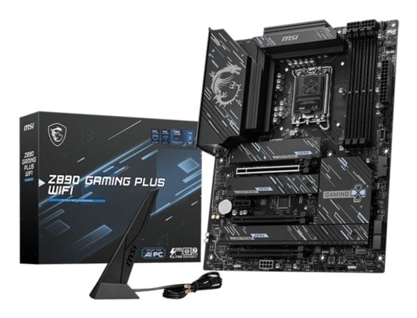 MSI Z890 GAMING PLUS WIFI - Hovedkort - ATX - LGA1851-sokkel - Z890 Chipset - USB-C 3.2 Gen 2x2, USB-C 3.2 Gen2, USB 3.2 Gen 1, USB 3.2 Gen 2 - 5 G...