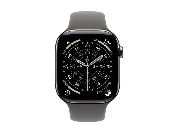 Apple - Bånd for smart armbåndsur - 46mm - M/L (passer håndledd på 160 - 210 mm) - steingrå - for Watch Hermès Series 9, SE 3, Series 10, Series 11...