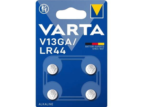 Varta 04276 101 404, Engangsbatteri, LR44, Alkalinsk, 1,5 V, 4 stykker, 130 mAh