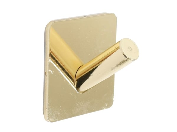 HOME It® selvklæbende enkelt krog i rustfrit stål 4 x 4 cm poleret messing