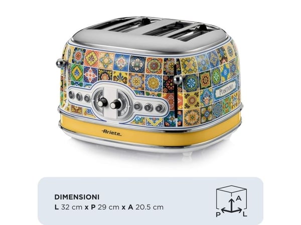 Ariete 0156/0P, 4 skiver, Blå, Gult, Knapper, Rotasjon, CE, 1630 W, 220-240 V