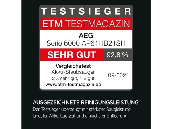 AEG AP61HB21SH, Støvsuger med stang, Uten pose, Hvit, 0,6 l, Tørr, 79 dB