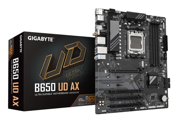 Gigabyte B650 UD AX - 1.0 - hovedkort - ATX - Socket AM5 - AMD B650 Chipset - USB-C 3.2 Gen 1, USB 3.2 Gen 2, USB 3.2 Gen 1 - Wi-Fi 6, Gigabit LAN,...