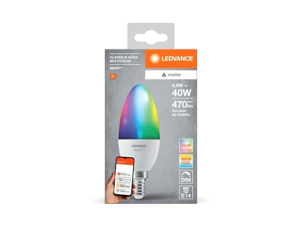 LEDVANCE SMART+ MATTER Monivärinen Classic B40 4.9W - E14 Älylamppu