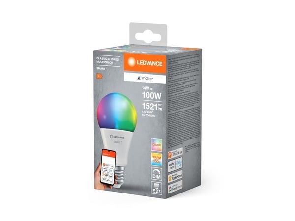 LEDVANCE SMART+ MATTER Monivärinen Classic A100 14W - E27 Älylamppu