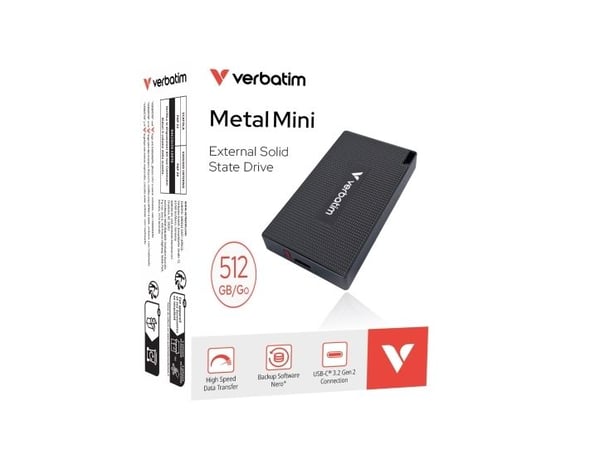 Verbatim 32030, 512 Gt, M.2, USB Type-C, USB 3.2 Gen 2x2, 2000 Mt/s, harmaa