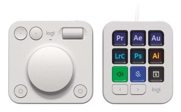 Logitech Master Series MX Creative Console - Tastatur- og dialsystemsett - bakgrunnsbelyst - USB-C - blekgrå