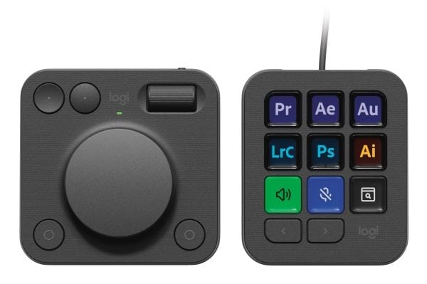 Logitech Master Series MX Creative Console - Tastatur- og dialsystemsett - bakgrunnsbelyst - USB-C - grafitt