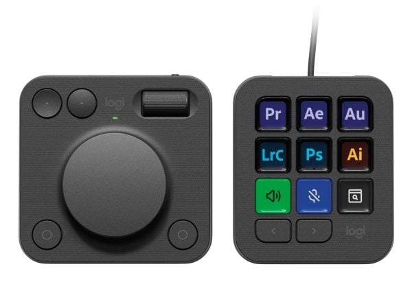 Logitech Master Series MX Creative Console - Tastatur- og dialsystemsett - bakgrunnsbelyst - USB-C - grafitt