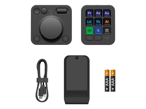 Logitech Master Series MX Creative Console - Tastatur- og dialsystemsett - bakgrunnsbelyst - USB-C - grafitt