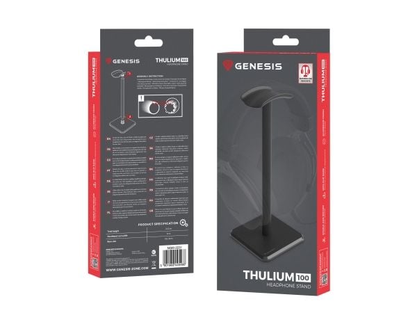 GENESIS NGM-2231, Hodesettstativ, Akrylonitril-butadien-styren (ABS), Aluminium, Termoplastisk polyuretan (TPU), 98 g, Sort