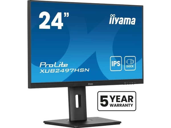 iiyama ProLite XUB2497HSN-B2 - LED-skjerm - 24" (23.8" synlig) - 1920 x 1080 Full HD (1080p) @ 100 Hz - IPS - 300 cd/m² - 1300:1 - 1 ms - HDMI, Dis...