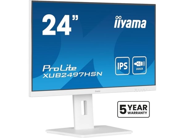 iiyama ProLite XUB2497HSN-W2, 60,5 cm (23,8"), 1920 x 1080 pikseliä, Full HD, LED, 1 ms, valkoinen