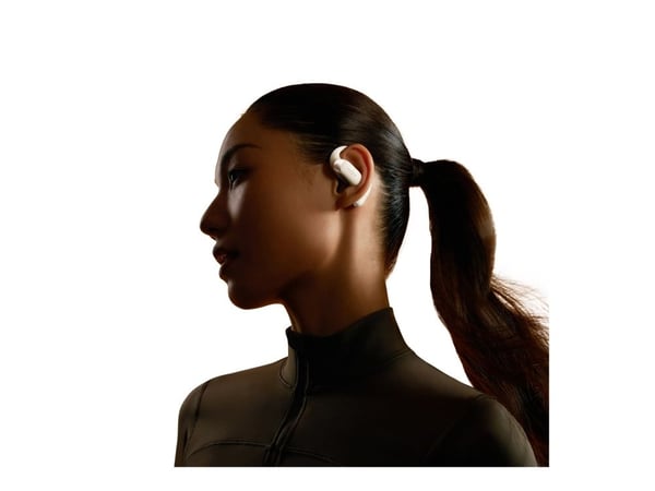 SHOKZ OpenFit 2 - True wireless-hodetelefoner med mikrofon - åpent øre - over-øret-montering - Bluetooth - beige