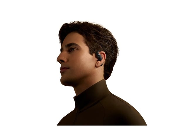 SHOKZ OpenFit 2 - True wireless-hörlurar med mikrofon - öppet öra - montering över örat - Bluetooth - svart