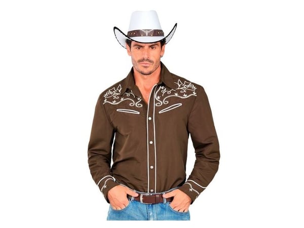 Brun cowboyskjorte