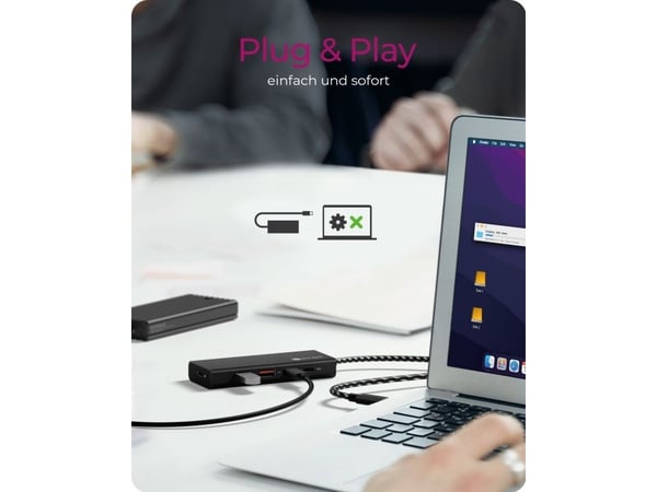 IB-HUB1436-CPD 4-ports USB 3.2 Gen 2 (svart)