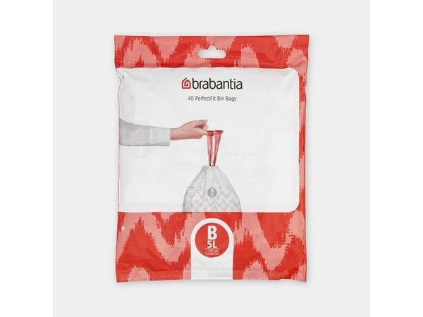 Brabantia PerfectFit søppelsekker størrelse B 5L 40stk 137747