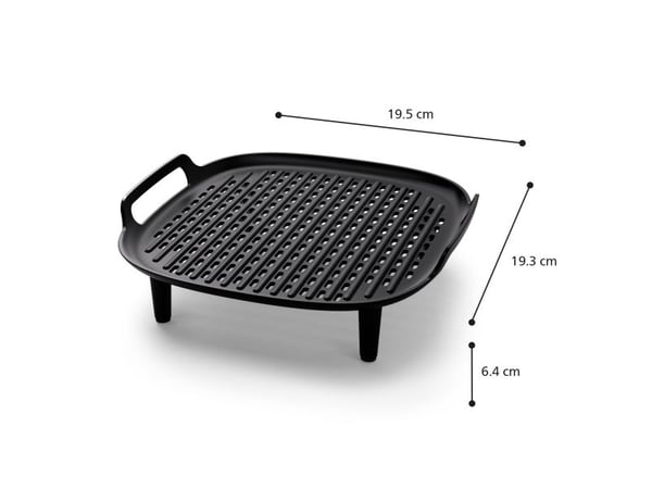 Philips Tilbehør for Airfryer 6.2L, Grillbunn og -spyd, Philips, NA130, NA230, NA231, NA330, NA331, HD9270, HD9280, Aluminium, 194 mm, 196 mm
