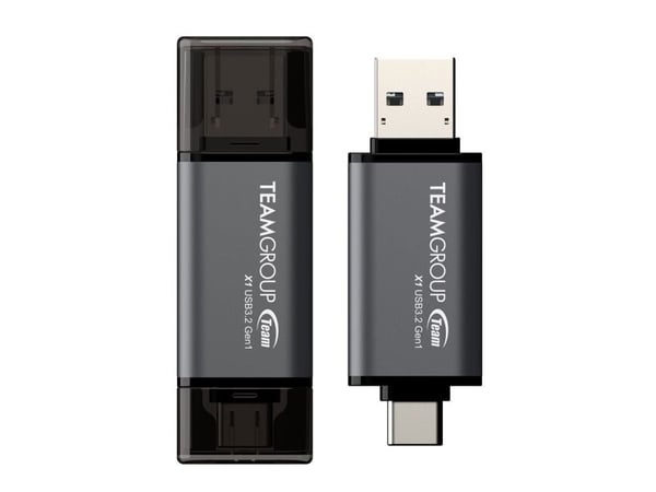 Team X1 - USB flash-enhet - 128 GB - USB 3.2 Gen 1 / USB-C - matt grå