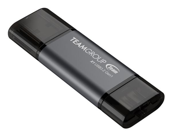 Team X1 - USB flash-enhet - 128 GB - USB 3.2 Gen 1 / USB-C - matt grå