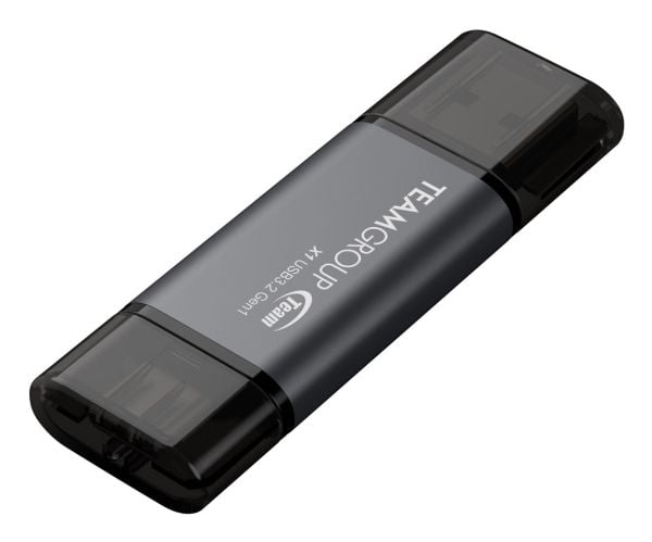 Team X1 - USB flash-enhet - 128 GB - USB 3.2 Gen 1 / USB-C - matt grå