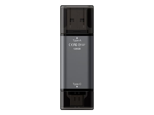 Team X1 - USB flash-enhet - 128 GB - USB 3.2 Gen 1 / USB-C - matt grå