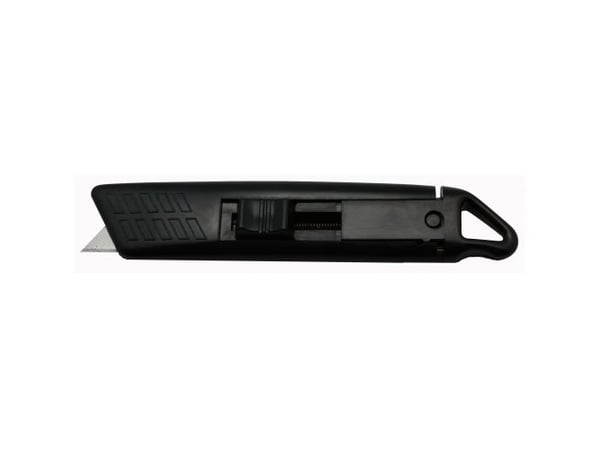Hobbykniv sort plast 18 mm klinge med automatisk tilbagetræk
