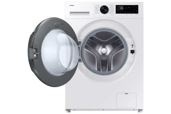 Samsung WD90DG5G34BELE, Frontmatet, Frittstående, Hvit, Venstre, Svart, LED