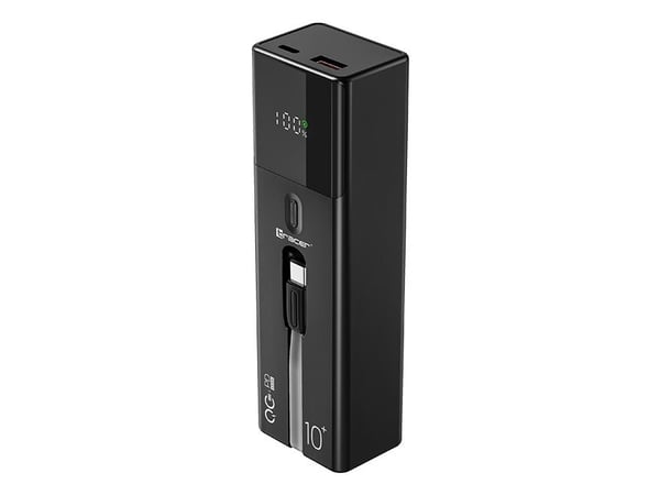 Tracer Quant, 10000 mAh, Lithium-Ion (Li-Ion), Power Delivery, Quick Charge 3.0, 100 W, Svart