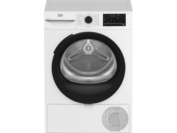 Beko BM3T40230W, Frittstående, Frontmatet, Varme pumpe, Hvit, Rotasjon, Berøringskontroll, Bakre